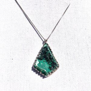 NEVADA Malachilte with Druzy Custom Pendant with Chain